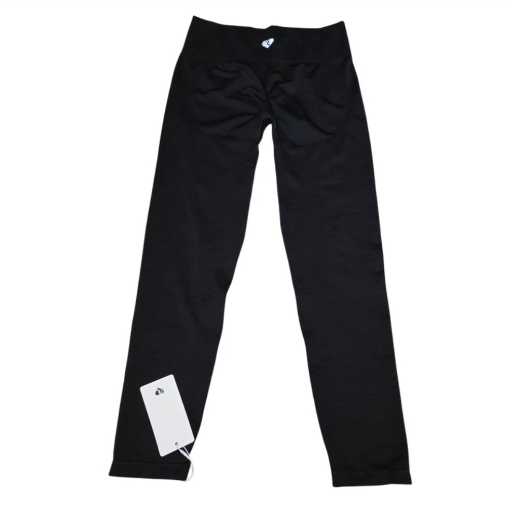 Womens Best Define Seamless Black Leggings Scrunch Butt Gym Size L NWT